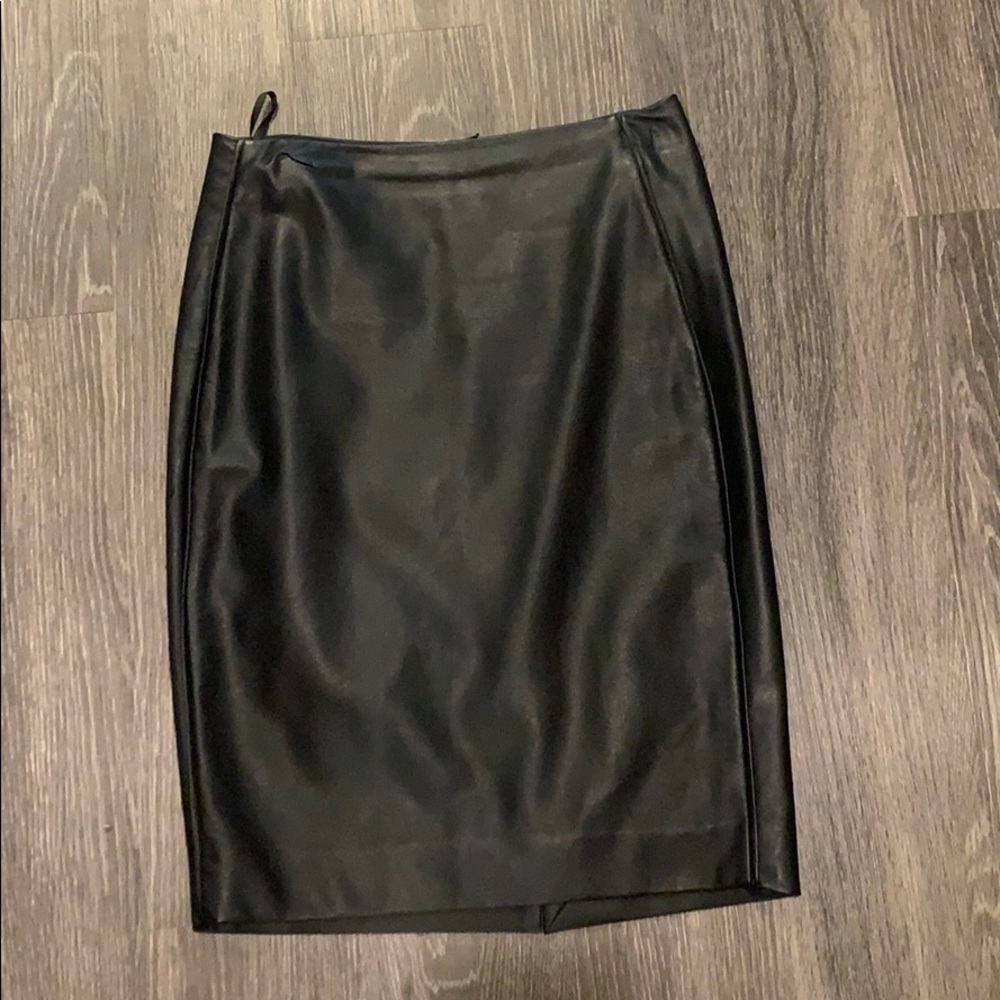 Leather pencil skirt